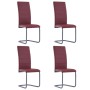 Sillas de comedor voladizas 4 unidades cuero sintético rojo de , Sillas de comedor - Ref: Foro24-281906, Precio: 173,99 €, De...