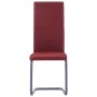 Cantilever dining chairs 4 units synthetic leather red by , dining chairs - Ref: Foro24-281906, Price: 163,51 €, Discount: %