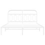 Metal bed frame with white headboard 135x190 cm by , Beds and slatted bases - Ref: Foro24-377165, Price: 111,57 €, Discount: %