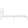 Metal bed frame with white headboard 135x190 cm by , Beds and slatted bases - Ref: Foro24-377165, Price: 111,57 €, Discount: %