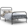 Bed frame with black metal headboard and footboard 100x190cm by , Beds and slatted bases - Ref: Foro24-376612, Price: 96,35 €...