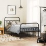 Bed frame with black metal headboard and footboard 100x190cm by , Beds and slatted bases - Ref: Foro24-376612, Price: 96,35 €...