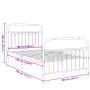 Bed frame with black metal headboard and footboard 100x190cm by , Beds and slatted bases - Ref: Foro24-376612, Price: 96,99 €...