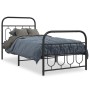 Bed frame with black metal headboard and footboard 90x190 cm by , Beds and slatted bases - Ref: Foro24-377127, Price: 86,24 €...