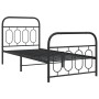 Bed frame with black metal headboard and footboard 90x190 cm by , Beds and slatted bases - Ref: Foro24-377127, Price: 86,24 €...