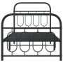 Bed frame with black metal headboard and footboard 90x190 cm by , Beds and slatted bases - Ref: Foro24-377127, Price: 86,24 €...