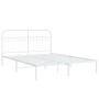 Bed frame with white metal headboard 160x200 cm by , Beds and slatted bases - Ref: Foro24-376652, Price: 122,99 €, Discount: %