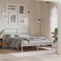 Bed frame with white metal headboard 160x200 cm by , Beds and slatted bases - Ref: Foro24-376652, Price: 122,99 €, Discount: %