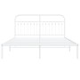 Estructura de cama con cabecero metal blanca 160x200 cm de , Camas y somieres - Ref: Foro24-376652, Precio: 122,99 €, Descuen...