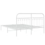 Bed frame with white metal headboard 160x200 cm by , Beds and slatted bases - Ref: Foro24-376652, Price: 122,99 €, Discount: %