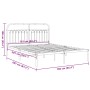 Bed frame with white metal headboard 160x200 cm by , Beds and slatted bases - Ref: Foro24-376652, Price: 122,99 €, Discount: %