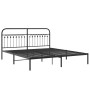 Estructura de cama con cabecero metal negro 183x203 cm de , Camas y somieres - Ref: Foro24-376604, Precio: 127,99 €, Descuent...