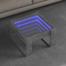 Coffee table with Infinity LED concrete gray 50x53x30 cm by , Coffee table - Ref: Foro24-847626, Price: 98,99 €, Discount: %