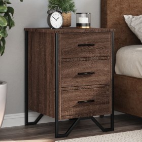 Engineered wood brown oak bedside table 40x41x60 cm by , Nightstands - Ref: Foro24-848528, Price: 81,42 €, Discount: %