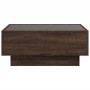 Mesa de centro y LED madera ingeniería marrón roble 70x50x30 cm de , Mesas de centro - Ref: Foro24-847517, Precio: 140,99 €, ...