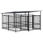 Outdoor dog kennel with steel roof 3.75 m² by , Dog kennels and fences - Ref: Foro24-3124589, Price: 500,99 €, Discount: %