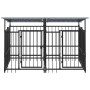 Outdoor dog kennel with steel roof 3.75 m² by , Dog kennels and fences - Ref: Foro24-3124589, Price: 500,99 €, Discount: %