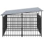 Outdoor dog kennel with steel roof 3.75 m² by , Dog kennels and fences - Ref: Foro24-3124589, Price: 500,99 €, Discount: %