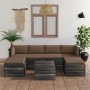 Pallet furniture for garden, 7 pieces with solid pine wood cushions. by , Garden sets - Ref: Foro24-3061979, Price: 615,74 €,...