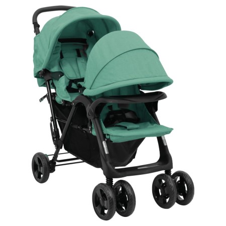 Tandem steel green twin stroller by , Baby strollers - Ref: Foro24-10352, Price: 206,78 €, Discount: %