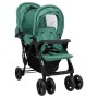 Tandem steel green twin stroller by , Baby strollers - Ref: Foro24-10352, Price: 206,78 €, Discount: %