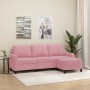 Dreisitzer-Sofa mit rosa Samt-Hocker, 180 cm. von , Sofas - Ref: Foro24-3201058, Preis: 347,96 €, Rabatt: %