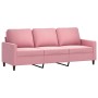 Sofá de 3 plazas con taburete de terciopelo rosa180 cm de , Sofás - Ref: Foro24-3201058, Precio: 347,96 €, Descuento: %