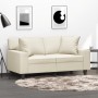 Zweiplätziges Sofa mit cremefarbenen Kunstlederkissen, 120 cm. von , Sofas - Ref: Foro24-3200862, Preis: 260,99 €, Rabatt: %