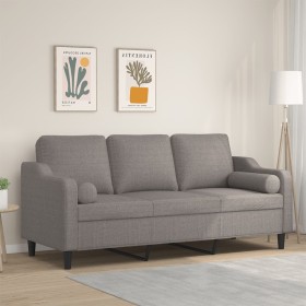 Dreisitzer-Sofa mit Kissen aus grauem Taupe-Stoff, 180 cm. von , Sofas - Ref: Foro24-3200860, Preis: 328,18 €, Rabatt: %