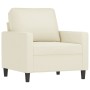 Sillón con taburete terciopelo crema 60 cm de , Sofás - Ref: Foro24-3201053, Precio: 221,28 €, Descuento: %