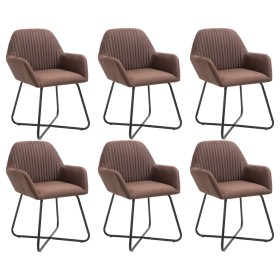 Dining chairs 6 units brown fabric by , dining chairs - Ref: Foro24-277101, Price: 735,99 €, Discount: %