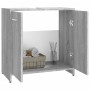 Armario de baño madera contrachapada gris Sonoma 60x33x60 cm