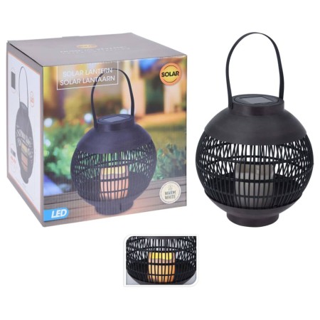 ProGarden Farol solar LED con vela ratán negro de ProGarden, Iluminación de exterior - Ref: Foro24-436207, Precio: 24,32 €, D...