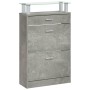 Mueble zapatero madera contrachapada gris hormigón 63x24x104 cm de , Zapateros y organizadores de calzado - Ref: Foro24-34256...