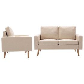 Cream fabric 2-piece sofa set by vidaXL, Sofas - Ref: Foro24-3056617, Price: 430,47 €, Discount: %