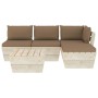 Garden furniture made of 5-piece pallets and fir wood cushions. by , Garden sets - Ref: Foro24-3063464, Price: 342,26 €, Disc...