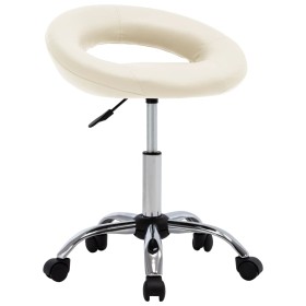 Silla de trabajo con ruedas cuero sintético crema de , Sillas de oficina - Ref: Foro24-323667, Precio: 78,17 €, Descuento: %