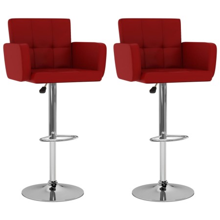 Kitchen stools 2 units synthetic leather red wine by , Kitchen stools - Ref: Foro24-323659, Price: 185,99 €, Discount: %