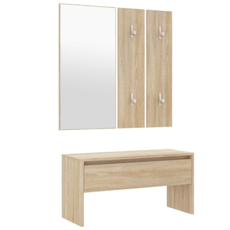 Sonoma oak plywood hallway furniture set by vidaXL, Benches for halls and storage - Ref: Foro24-808786, Price: 81,99 €, Disco...