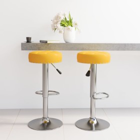 Kitchen stools 2 units fabric mustard yellow by , Kitchen stools - Ref: Foro24-332978, Price: 104,99 €, Discount: %