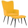 Sillón de relax con taburete terciopelo amarillo mostaza de , Sillones - Ref: Foro24-327695, Precio: 99,09 €, Descuento: %