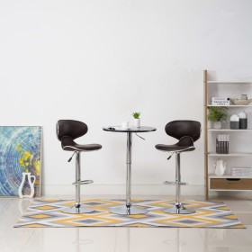 Kitchen stools 2 units brown synthetic leather by , Kitchen stools - Ref: Foro24-323646, Price: 120,18 €, Discount: %