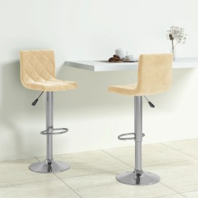 Kitchen stools 2 units cream velvet by , Kitchen stools - Ref: Foro24-333686, Price: 125,13 €, Discount: %