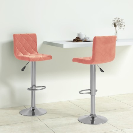 Kitchen stools 2 units pink velvet by , Kitchen stools - Ref: Foro24-333692, Price: 117,88 €, Discount: %