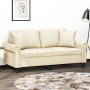 Zweiplätziges Sofa mit cremefarbenen Kunstlederkissen, 140 cm. von , Sofas - Ref: Foro24-3200931, Preis: 263,09 €, Rabatt: %