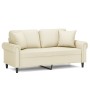 2-seater sofa with cream-colored synthetic leather cushions, 140 cm by , Sofas - Ref: Foro24-3200931, Price: 263,09 €, Discou...