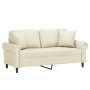 2-seater sofa with cream-colored synthetic leather cushions, 140 cm by , Sofas - Ref: Foro24-3200931, Price: 263,09 €, Discou...