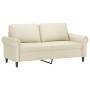 Zweiplätziges Sofa mit cremefarbenen Kunstlederkissen, 140 cm. von , Sofas - Ref: Foro24-3200931, Preis: 262,99 €, Rabatt: %