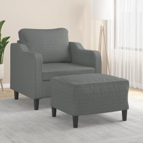 Sessel mit Hocker, dunkelgrauer Stoff, 60 cm. von , Sofas - Ref: Foro24-3201128, Preis: 218,44 €, Rabatt: %