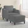 Armchair with dark gray fabric footstool 60 cm by , Sofas - Ref: Foro24-3201128, Price: 215,99 €, Discount: %